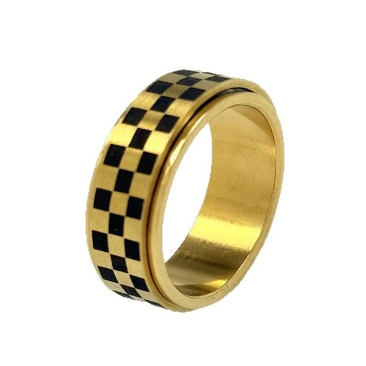 Cross-Border E-Commerce New Product Racing Racing Flag Go Chess Board Black and White Grids Stainless Steel Rotating Ring Qme jin 13