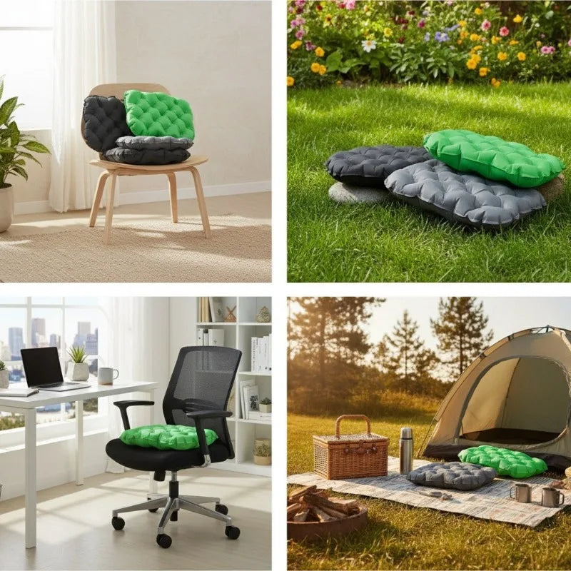 Portable Inflatable Seat Cushion Lightweight Travel Air Sitting Pad Moisture and Water Resistant Camping Chair Mat for Outdoor Qme