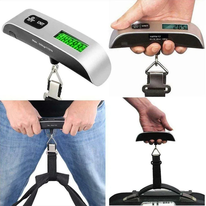 110lb/50kg Portable Scale Digital LCD Display Electronic Luggage Hanging Suitcase Travel Weighs Baggage Bag Weight Balance Tools Qme