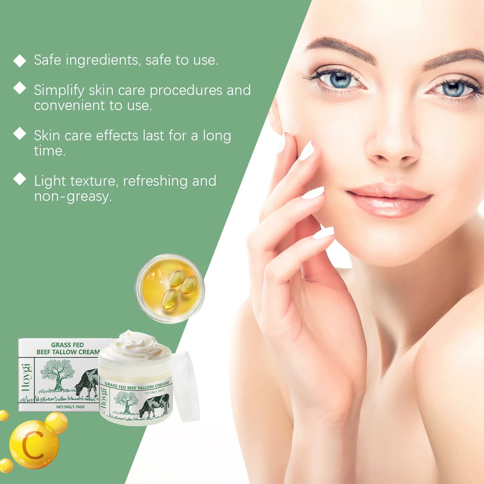 1/2/3Pcs Tallow Face Cream Lasting Moisturizing Body Lotion Rejuvenation Firming Nourishing Smooth Skin Care for Face Body Qme