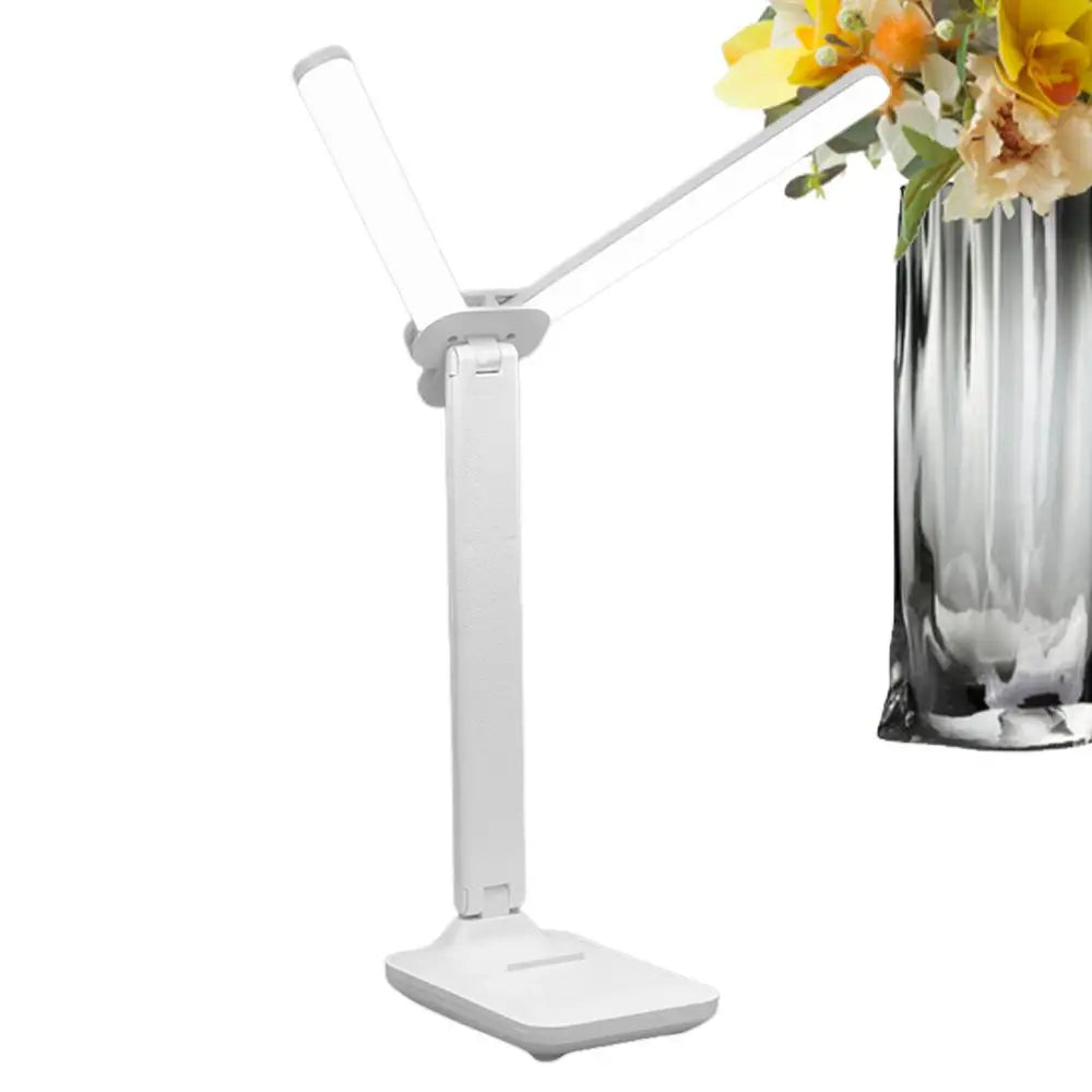 Folding Desk Light Cordless Foldable Tabletop LED Lamp Double Source Qme Square Base CN