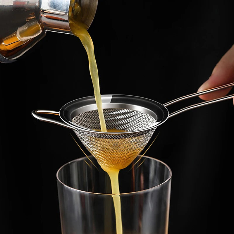 Fine Mesh Stainless Steel Conical Strainer Cocktail Bar Strainer Premium Mesh Cocktail Cone Strainer Qme