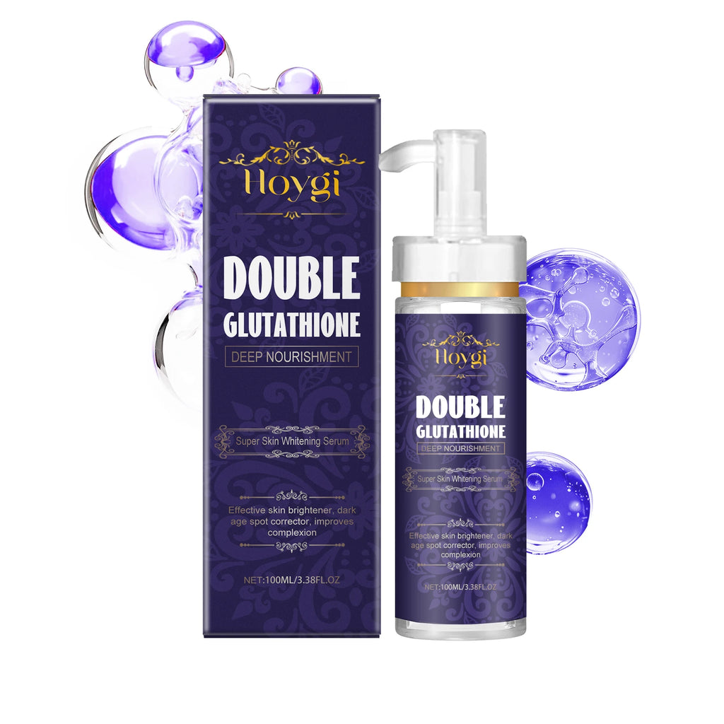 Double Glutathione Serum Lightens Dark Spots Even Skin Tone Skin Radiant Moisturizing Hydrating Smoothing Brighten Skin Care Qme 100ml Boxed