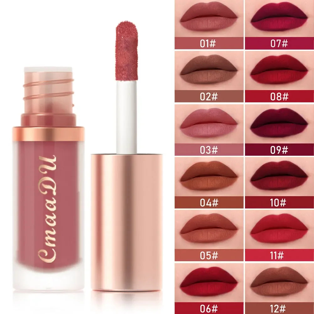 1pcs Waterproof Matte Velvet Lip Glaze Moisturizing Long Lasting Non-stick Cup Not Easy To Fade Lip Gloss Lipstick Makeup Qme