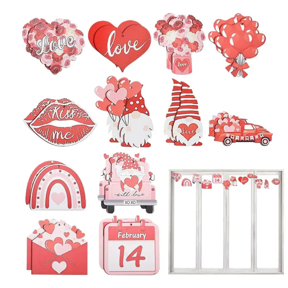 Valentine's Day Ornaments Slices Pendant Tags Decorations Valentines Qme Pinky China Mainland