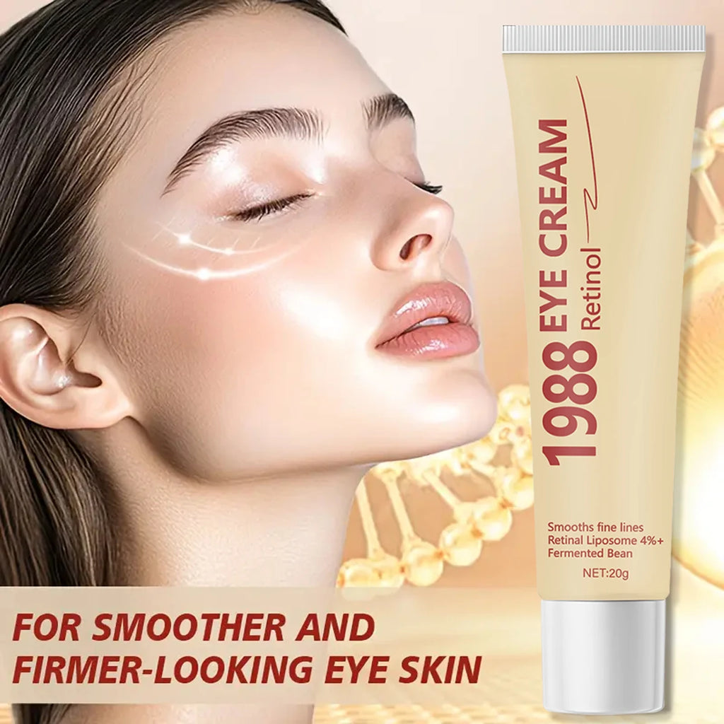 Retinol Eye Cream 1988 with 4% Retinal Liposome & Fermented Bean - Smooths Fine Lines for Elastic, Smooth Skin Qme
