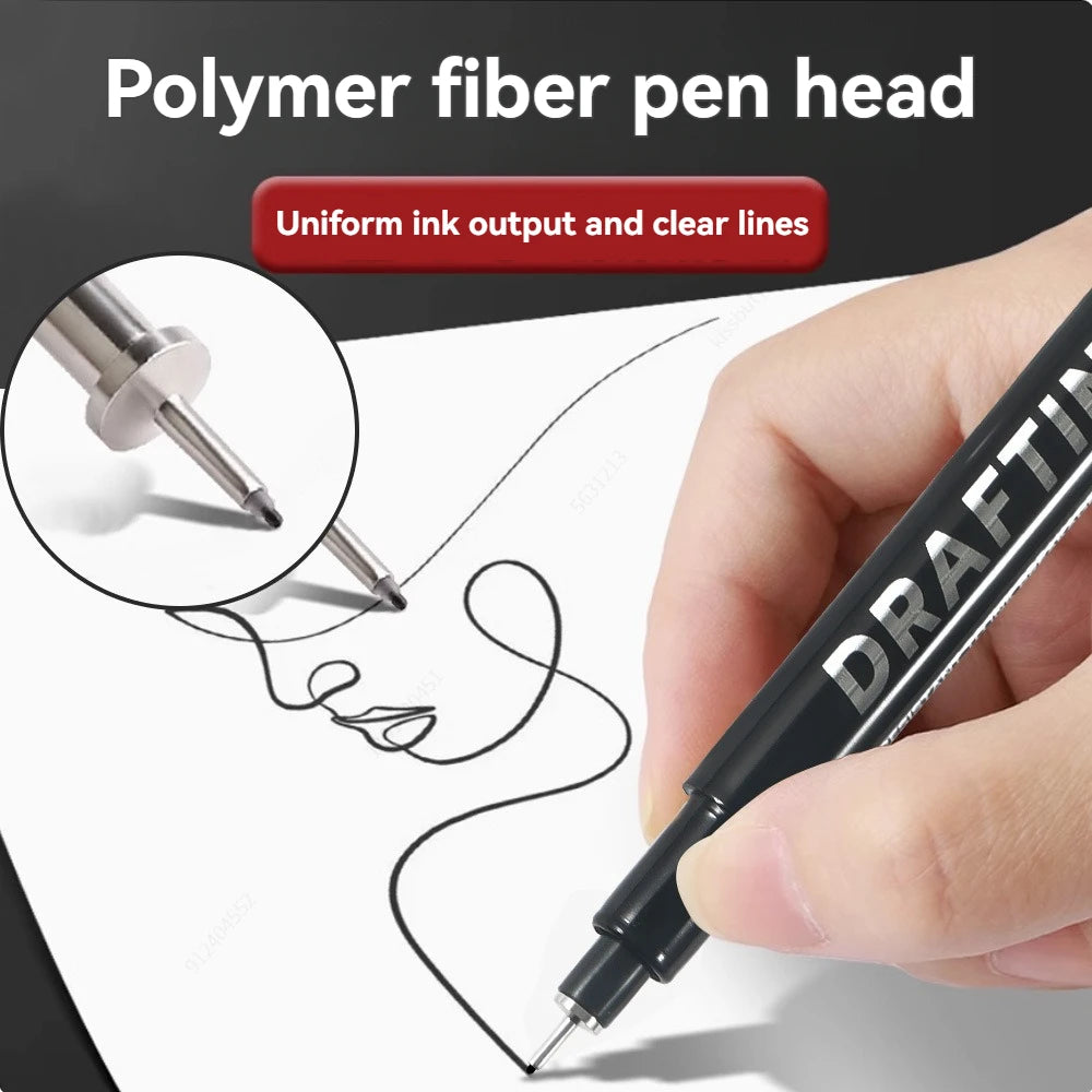 12Pcs Art Manga Outlining Pen Pigment Liner Micron Pen Black Marker for Artist Illustration,Sketching,Anime Technical Drawing Qme