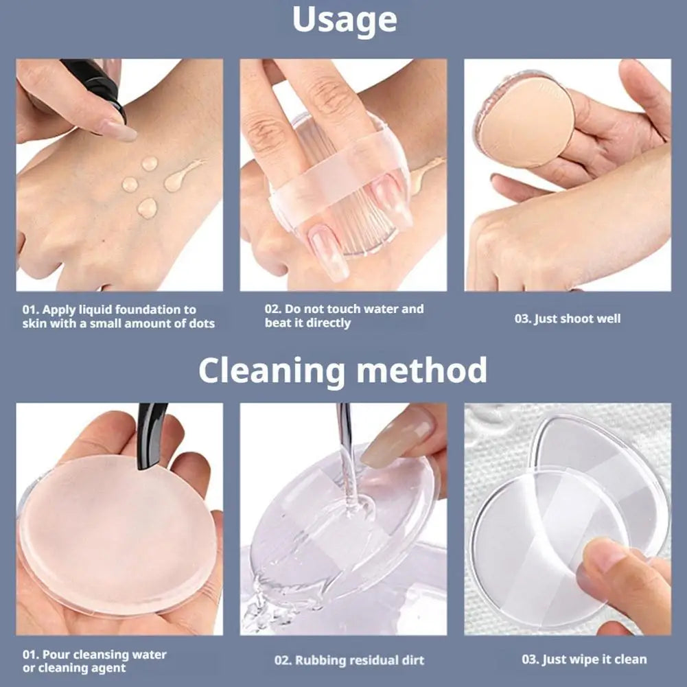 Silicone Powder Puffs Makeup Sponge Washable Foundation Jelly Puff Qme