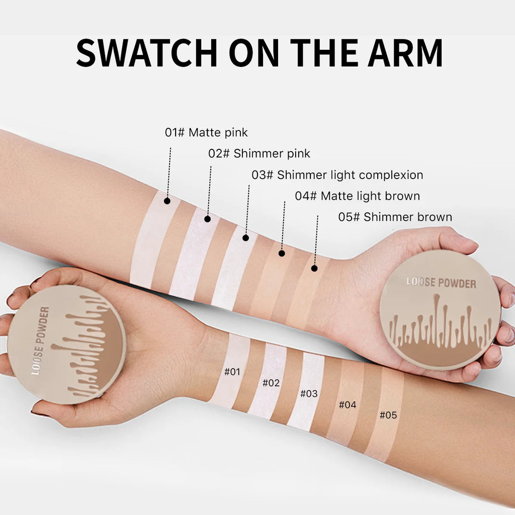5 Colors Loose Powder Can Reduce Pores and Fine Lines, With a Long-lasting Matte Effect and Natural Facial Makeup Powder Qme