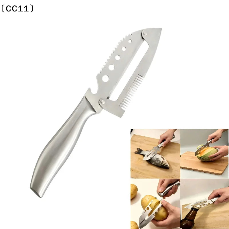 Multi-function Vegetable Peeler Kitchen Stainless Steel Handle Bottle Qme