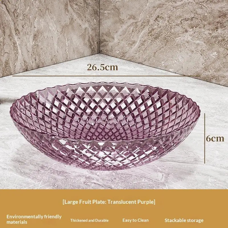 Transparent Flower Shaped Fruit Plate Aesthetic Plastic Dessert Salad Qme L Purple