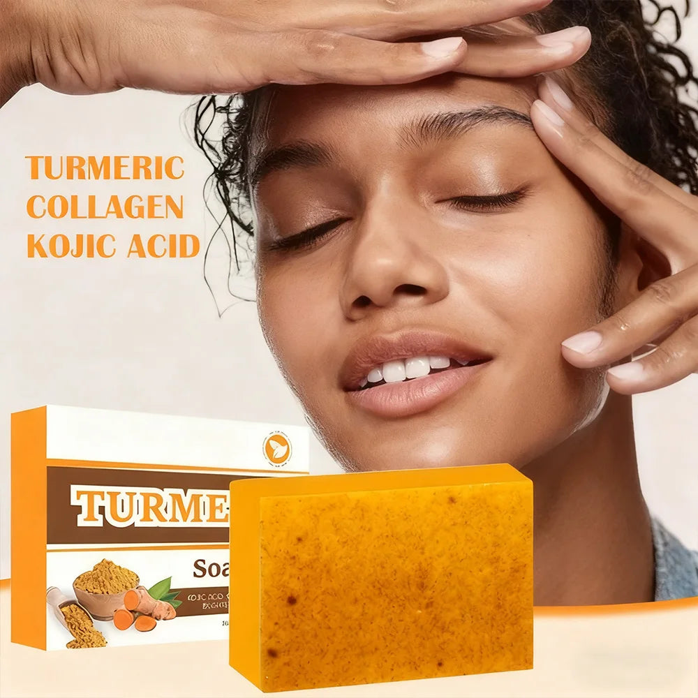 Turmeric Acne Removing Whitening Essential Oil Soap Collagen Protein Qme