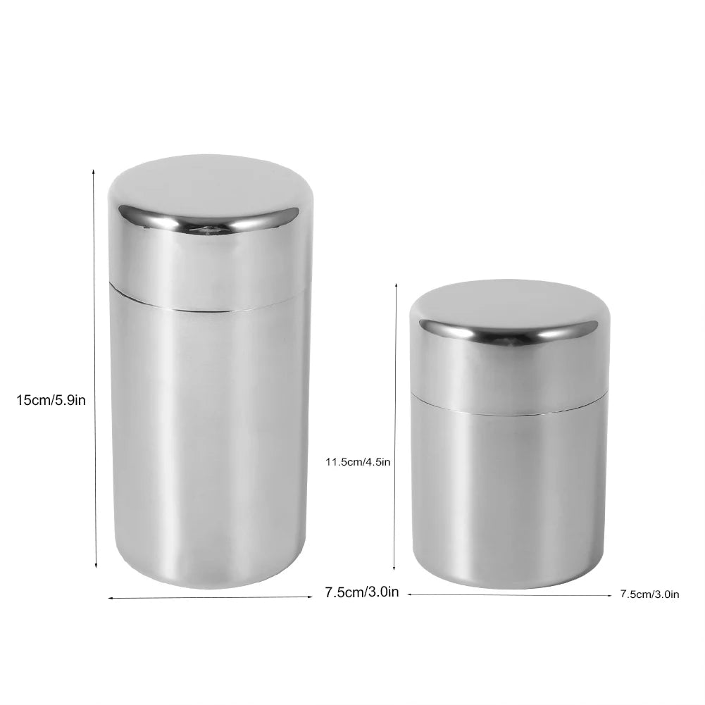 Stainless Steel Tea Tin Canister Airtight Storage Container for Tea Coffee Sugar Spice Kitchen Food Storage Jar Organizer Qme
