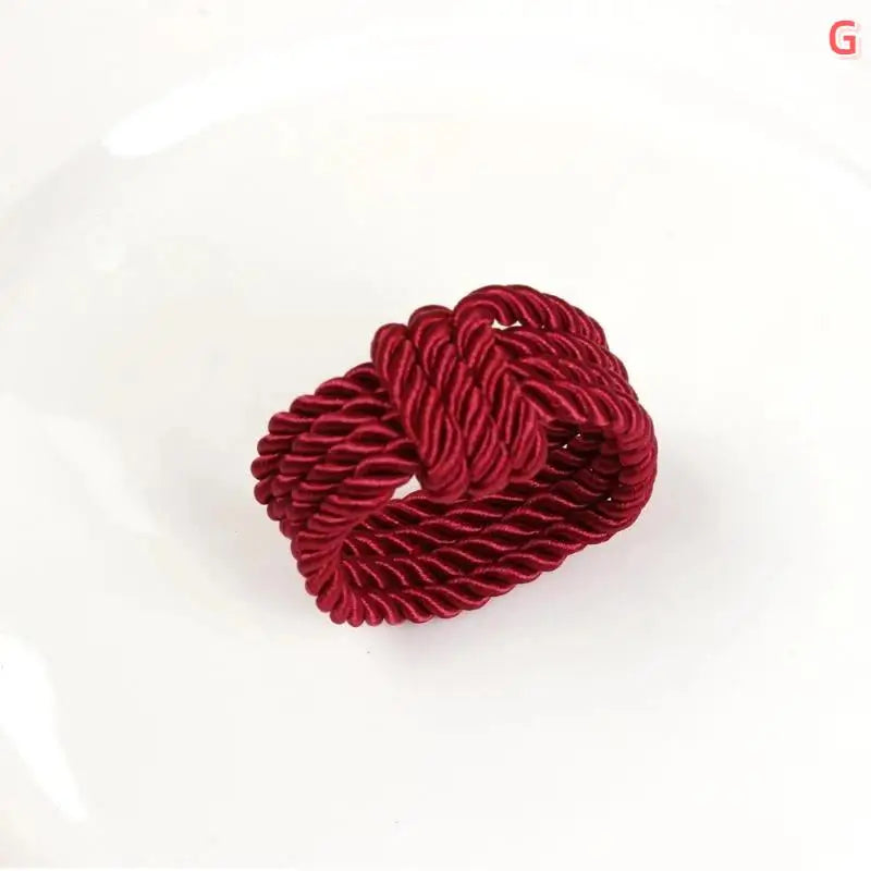 Circle Woven Rope Napkin Ring Christmas Decoration Solid Color Napkin Buckle Restaurant Bar Wedding Home Table Accessories Qme Red