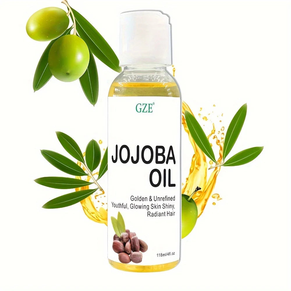 GZE Organic Jojoba Oil, Pure Moisturizing Oil For Face, Hair, Skin & Nails | Natural Cold Pressed Hexane Free Carrier Oil Qme