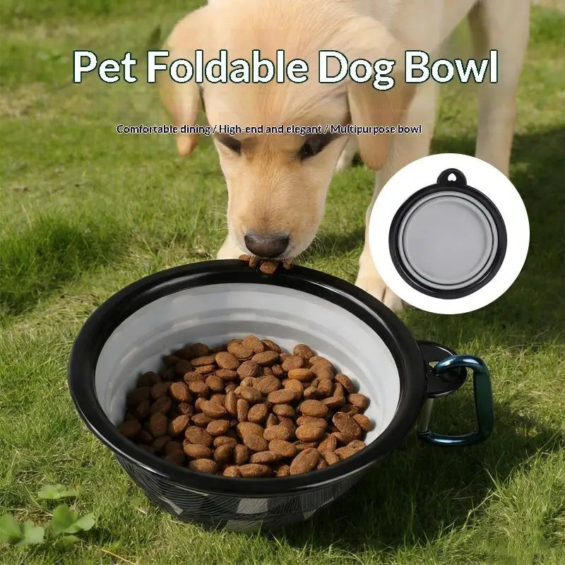 Folding Supplies Dishes Feeding Bowl Hook Pet Silicone Portable Qme