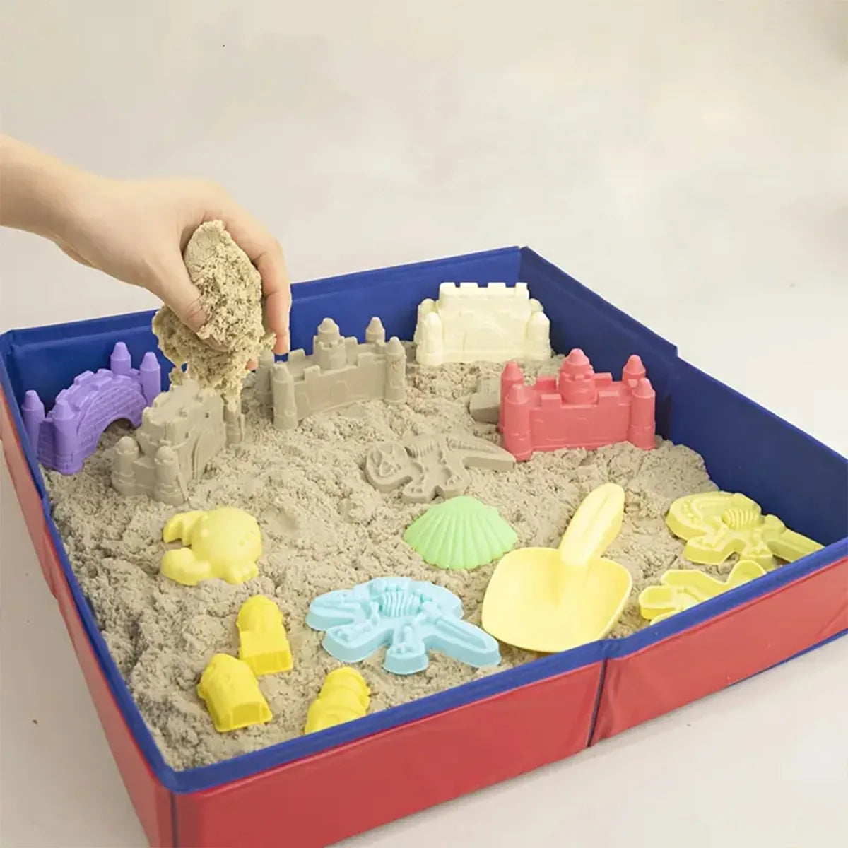 Outdoor Portable Sand Box for Kids Foldable Sandbox for Summer Sand & Water Table Beach Toys for Boys Girls Swimming Pool Qme