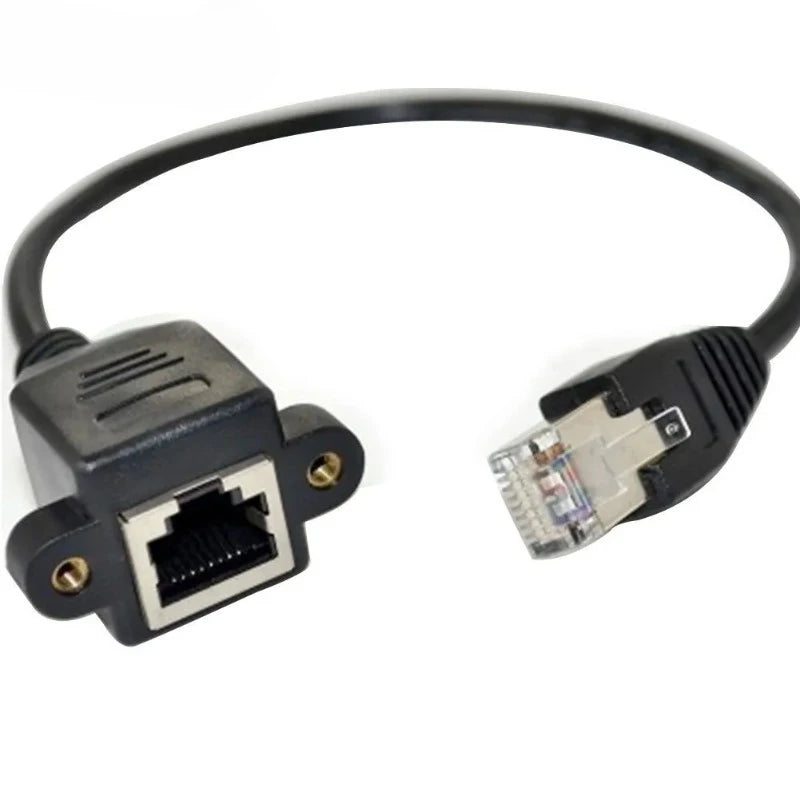 5pcs ESCAME 30cm 60cm Extension Network LAN Screw Cable Panel Male To Female Mount Ethernet Qme 60CM