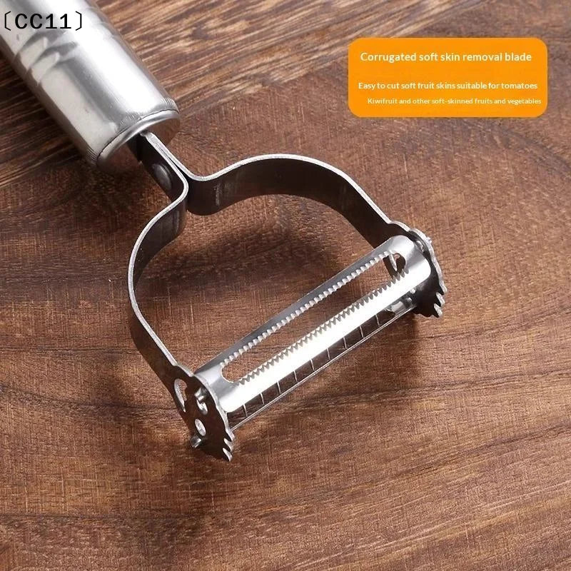 Stainless Steel Dual Side Vegetable Peeler Peeling Julienning Qme