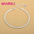 Trendy Women Foot Chains Adjustable Mujer Charm 925 Sterling Silver Color Anklets Bohemia Jewelry Summer Holiday Design Qme Model 3
