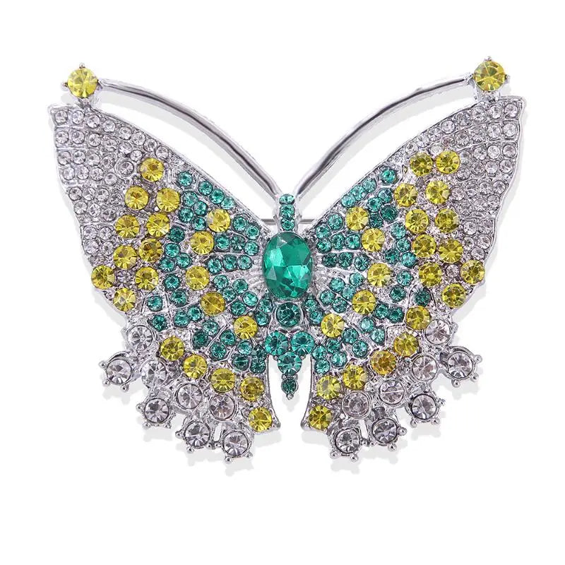 Fashion Exquisite Rhinestone Butterfly Brooches For Women Clothing Coat Jewelry Accessories Gift Qme Default Title