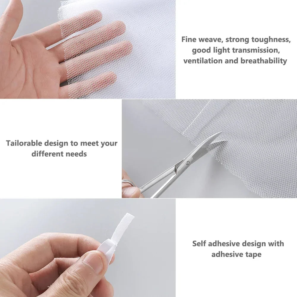 Anti Fly Mosquito Net Window Screen Mesh Adhesive Mosquito Insect Flying Bug Net Curtains for Kitchen Windows Home Protector Qme