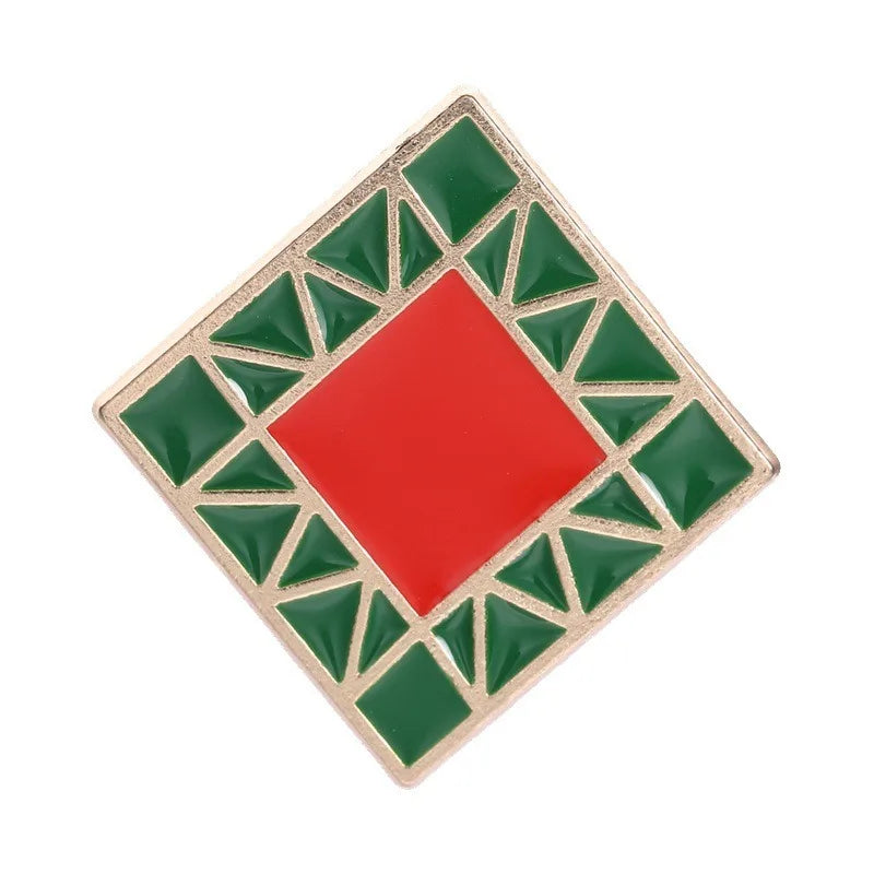 Arabic Muslim Eid Decor Brooch Metal Enamel Lapel Pin Moon Sheep Mosque Pomegranate Pattern Ramadan Festival Gift Badge Qme Style5