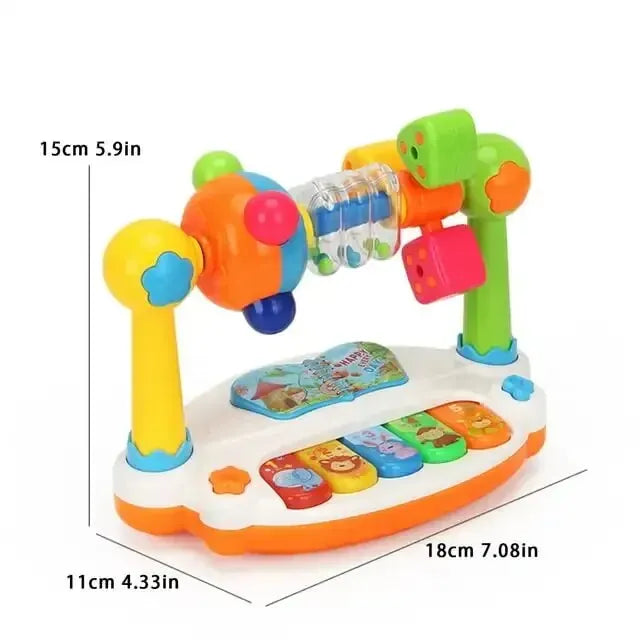 Baby Piano Toys Kids Rotating Music Keyboard Light Sound, Musical Toy for Toddlers,Early Educational Music Toy Gift Random Color Qme Multicolor