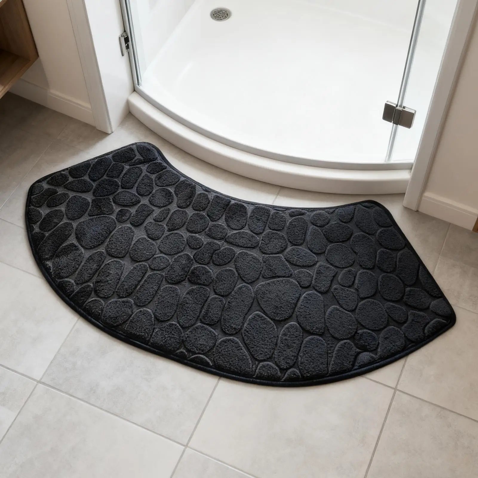 Bathroom Rugs Soft Floor Mats Curved Washable Absorbent Carpet Home Qme