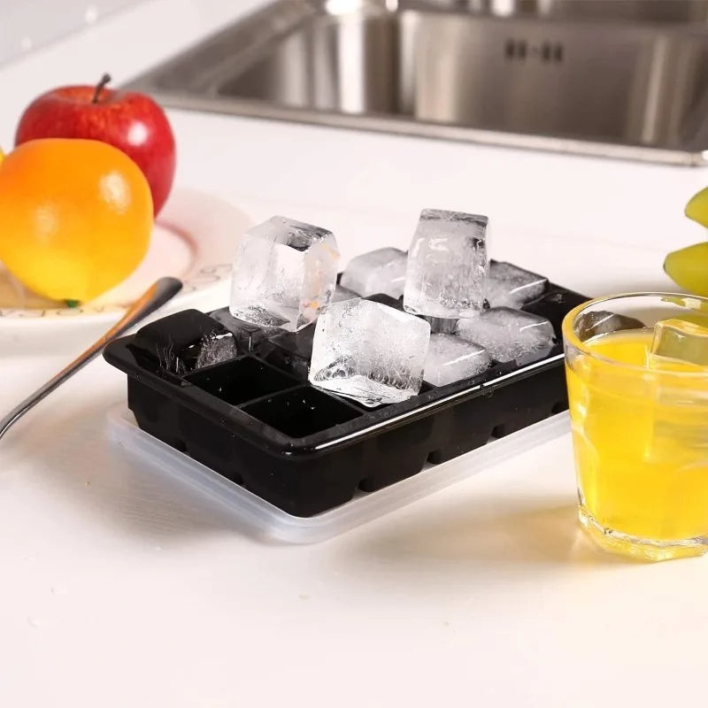 8/15 Grids Silicone Ice Cube Tray Square Ice Cube Mold Reusable Ice Cube Mold for Whiskey Cocktail Juice Drinking Qme