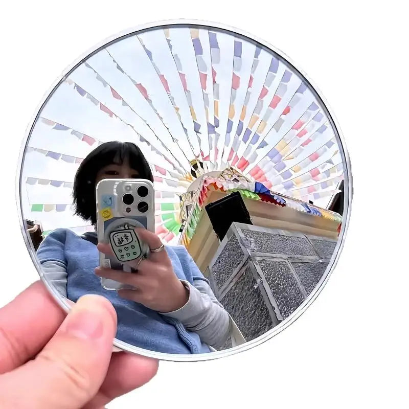 Handheld Selfie Mirror Portable Round Reflection Convex Mirrors Qme 1PCS