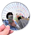 Handheld Selfie Mirror Portable Round Reflection Convex Mirrors Qme 1PCS