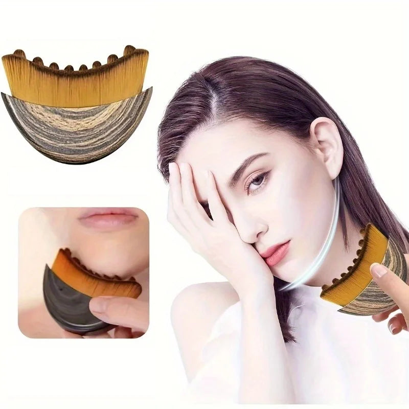 1PC Lymphatic Drainage Brush for Face & Body Ergonomic Massager Tool, Fits Skin Contours, Detox & Relaxation Qme