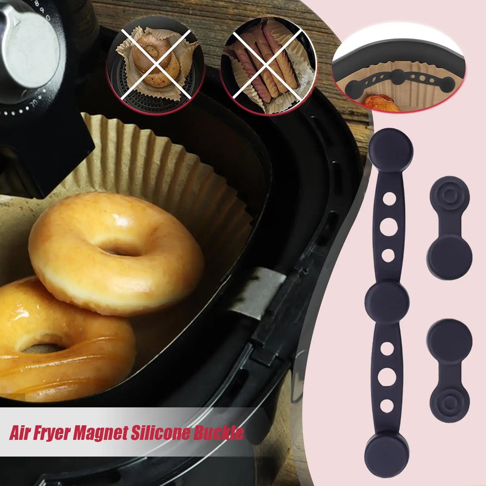 Air Fryer Liner Magnets Buckle Silicone Accessories Holder Holding Qme
