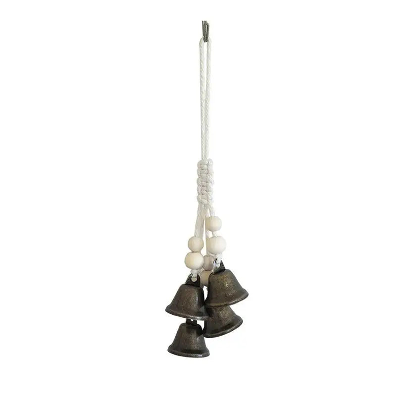 Bohemian Wind Chime With Natural Wooden Hoop And Vintage Metal Bells Perfect For Porch Balcony Boho Style Home Wall Decoration Qme A5