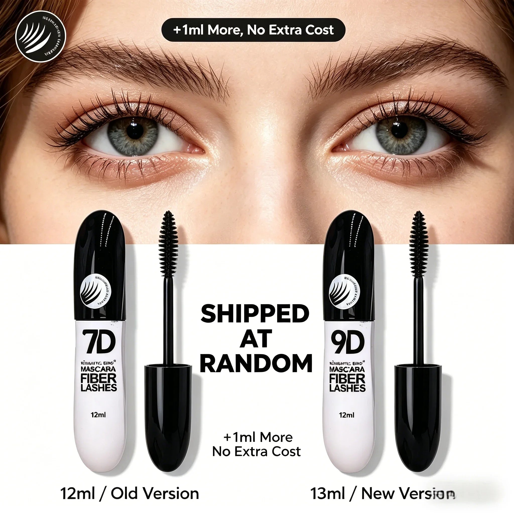 1/2/3PCS 9D Fiber Mascara Set Waterproof Durable Curling Mascara Sweatproof Anti-smudge Slimming Base Mascara for all skin types Qme black