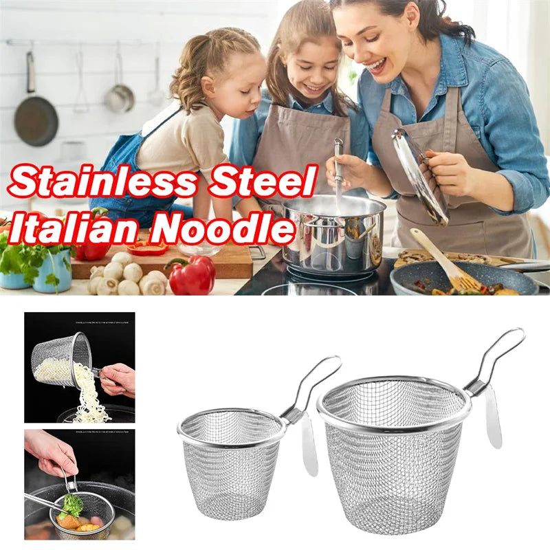 Stainless Steel Mesh Net Strainer Basket Colander Pot Boil Food Qme