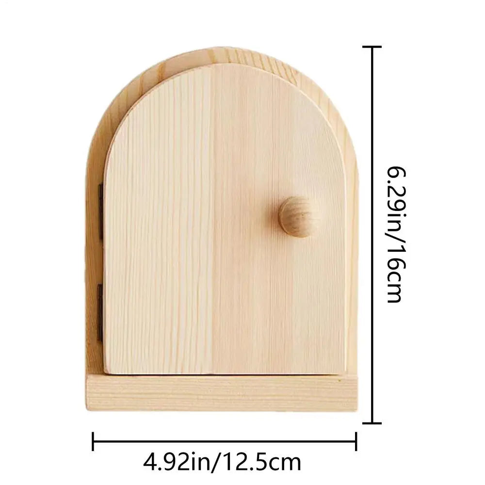 Electrical Outlet Cover Plates No Drilling Cover For Wall Panels Fairy Door Design Solid Wood Protective Cover Button Decoration Qme B