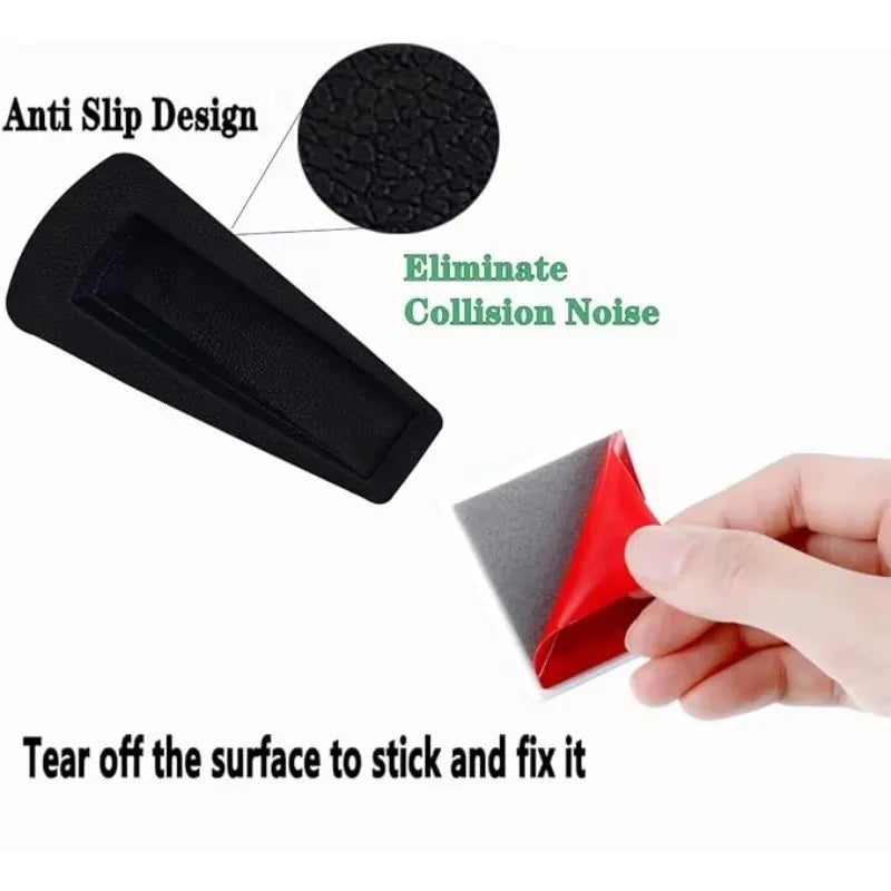 Rubber Door Stopper Wedge Anti Slip Floor Stop Indoor Use Prevents Qme