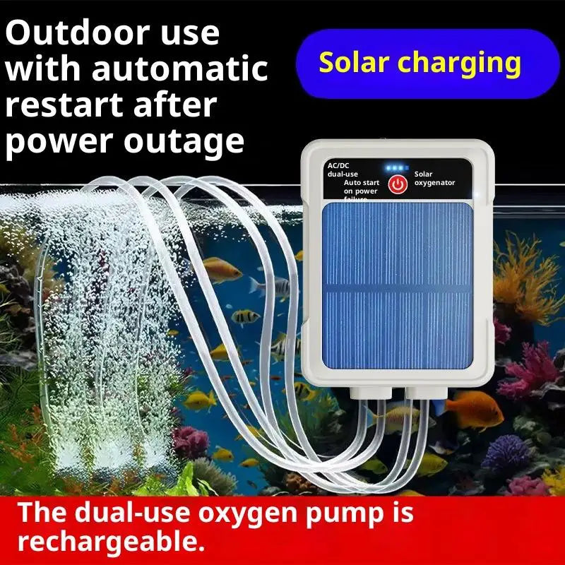 USB Aquarium Pumps Portable Solar Oxygen Pump Pipe Wave Maker Quiet Qme