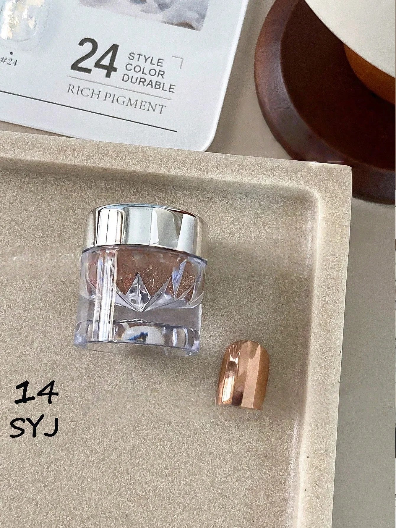 1 High-end Mirror Magic Powder Storage Box Colorful Bright Nail Art Qme 14