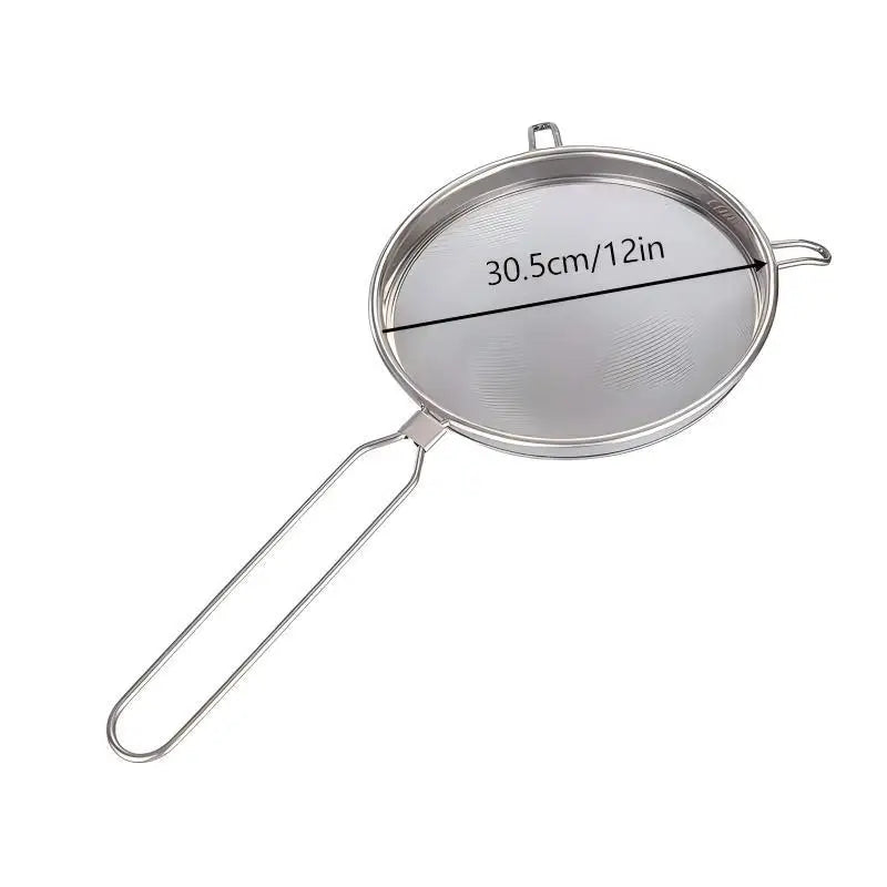 Ergonomic Kitchen Strainer Christmas Recipes Non Slip Handle Hook Qme AV