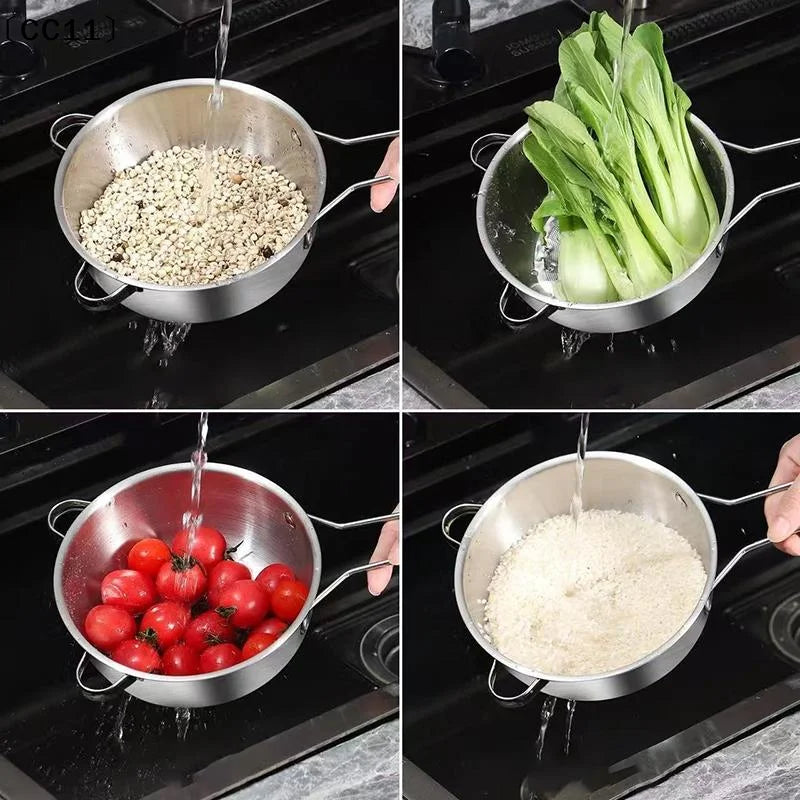 Long Handle Stainless Steel Juice Soya Milk Strainer Sieve Ultra Fine Qme