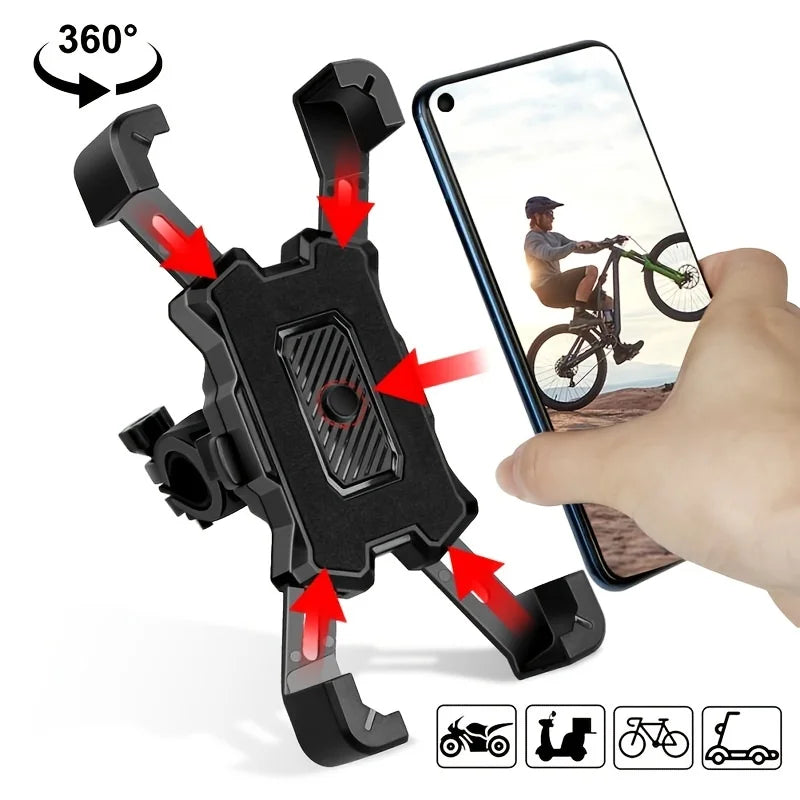 Bike Phone Mount Universal Bicycle Motorcycle Handlebar Phone Mount Holder For 4.8-6.8 Inch Cell Phone Qme