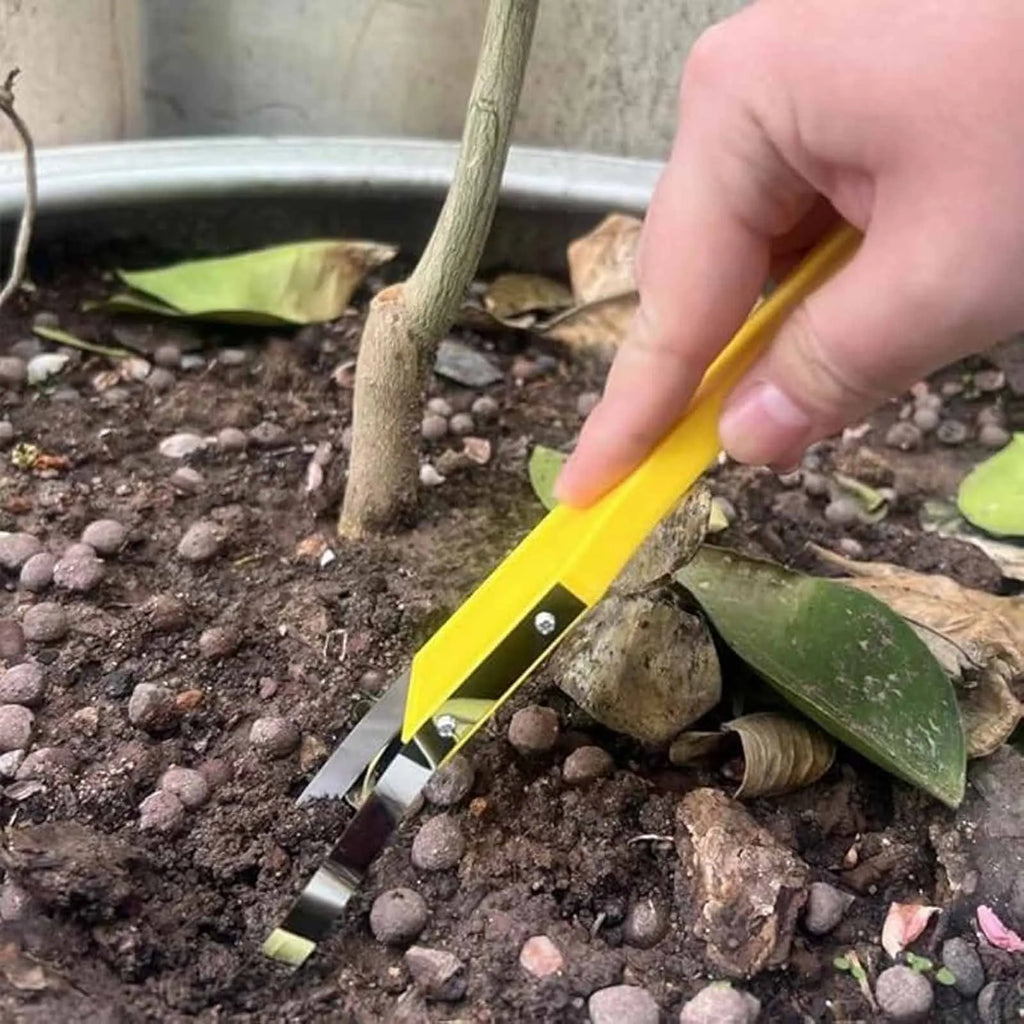 Mini Portable Garden Weeding Tool Handheld Grass Remover Horticultural Weeder for Yard Lawn Flower Beds and Backyard Qme