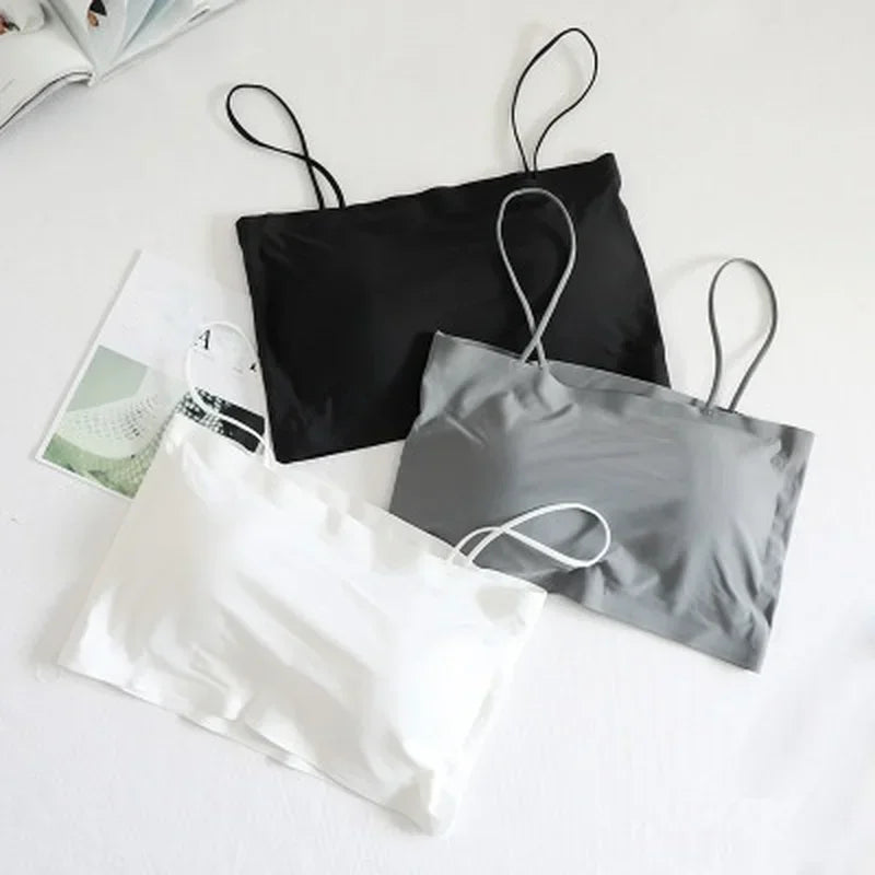 Comfortable Waist Beauty Back Wrap Chest Tube Top Girl No Steel Ring Camisole Bra Underwear New Female Simple Beauty Back Qme
