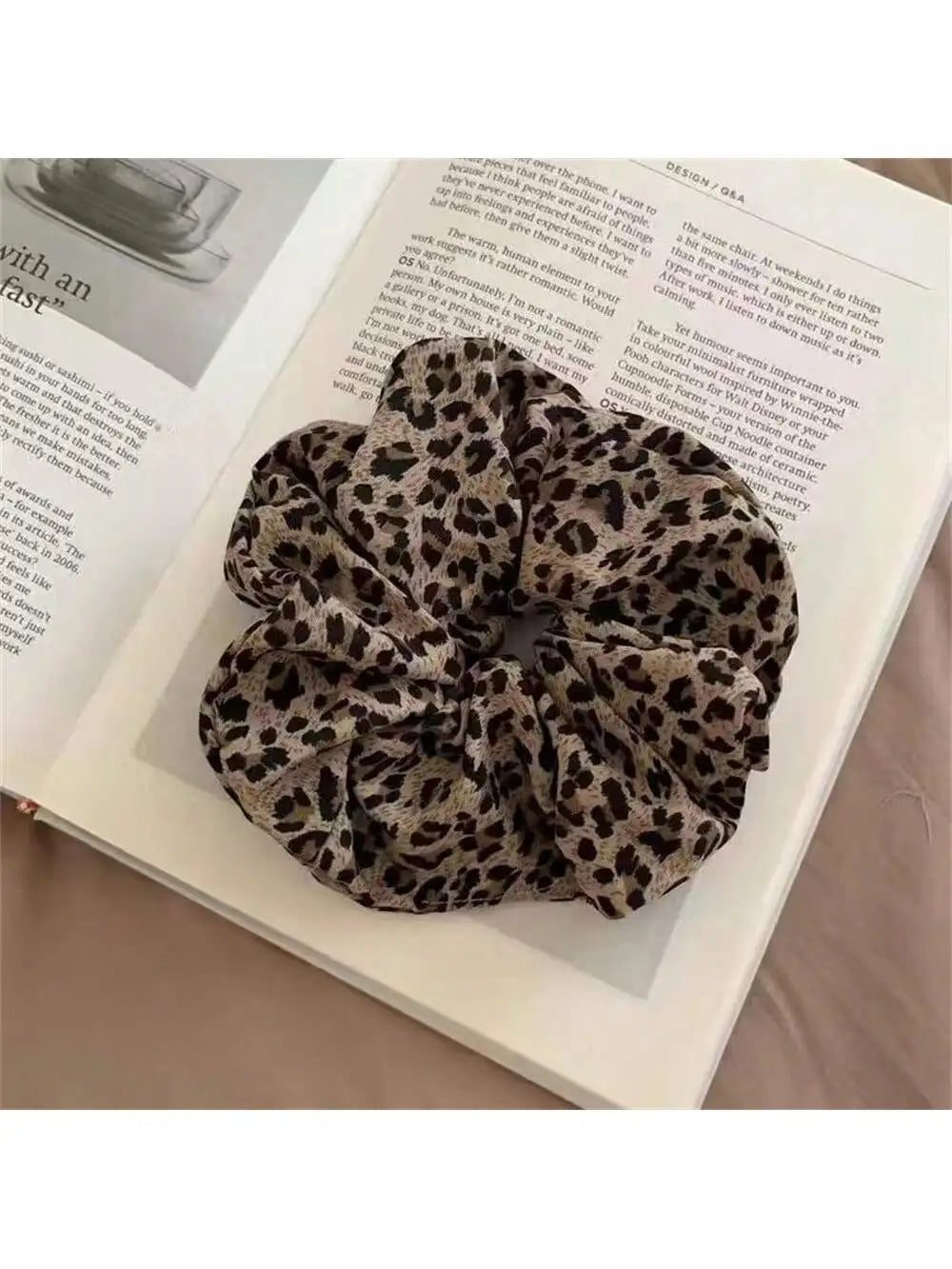Leopard Print Hair Tie Headband Elastic Accessories Fashionable Dark Qme 1