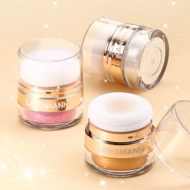 Glitter Highlighter Powder Diamond High Gloss Makeup Face Body Pearlescent Highlighter Powder Professional High Light Cosmetics Qme