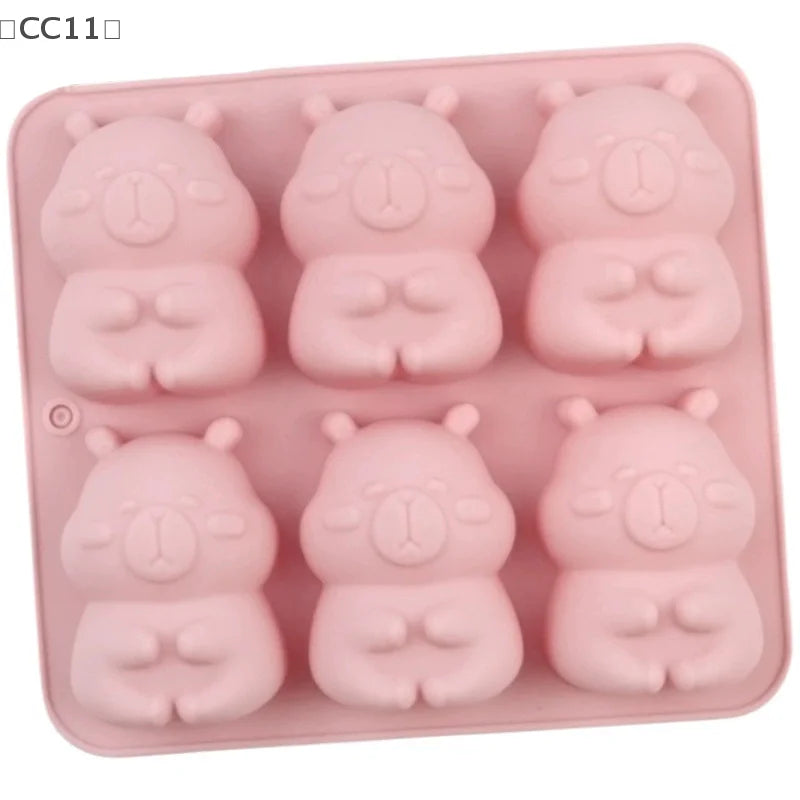 CC11 Kapibara Ice Tray Silicone Mold DIY Chocolate Biscuit Baking Qme