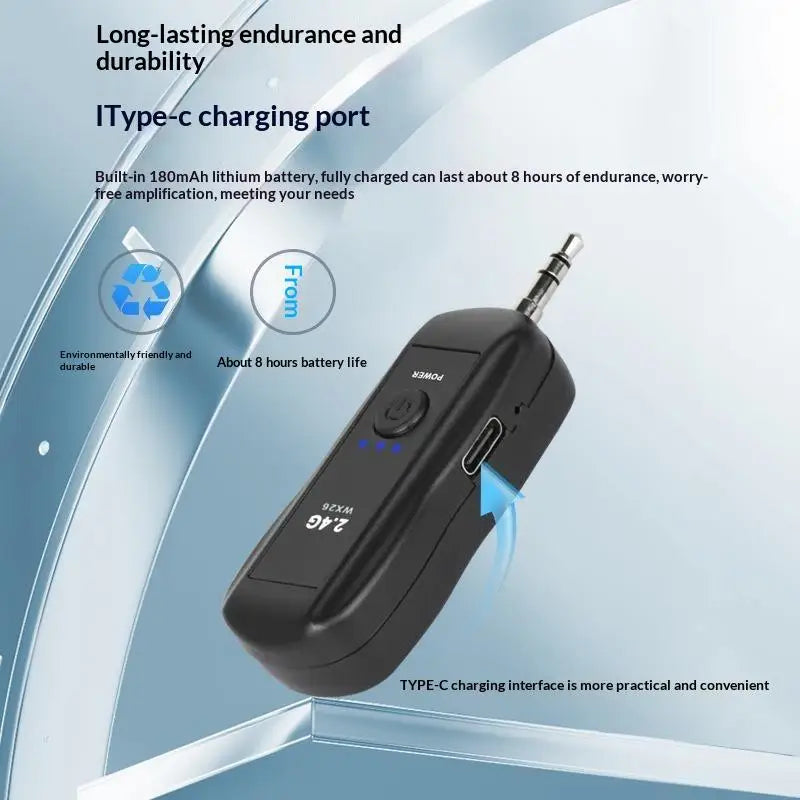 Wireless Head-worn Microphone Low Noise Clear Sound Output Mic Qme